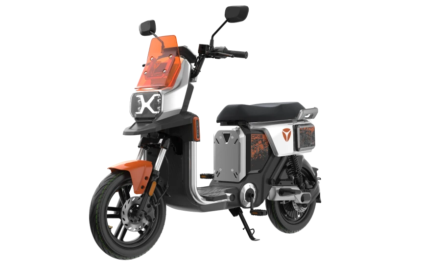 Scooter elétrica GFX6 vista em ângulo frontal lateral